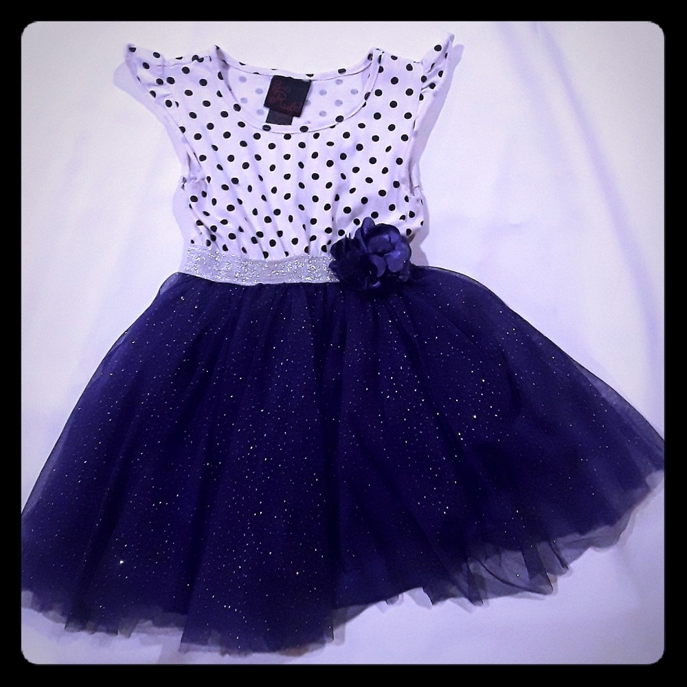 Purple white And black & White polka dot dress